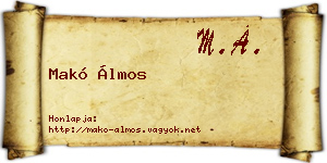 Makó Álmos névjegykártya